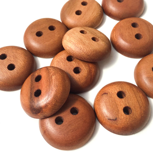 Polished Cherry Wood Buttons - 7/8”