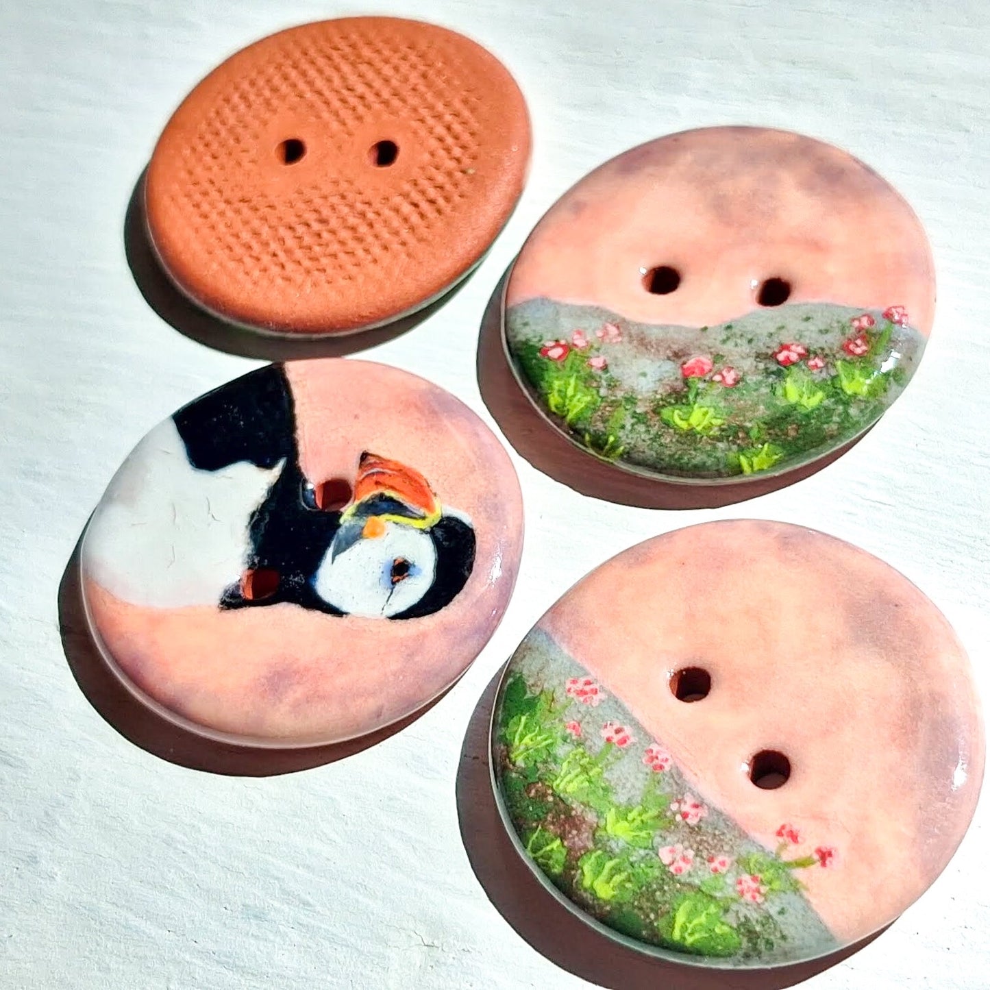 ‘Nova Scotia Puffin’ 1-1/16” one-of-a-kind 4-pack