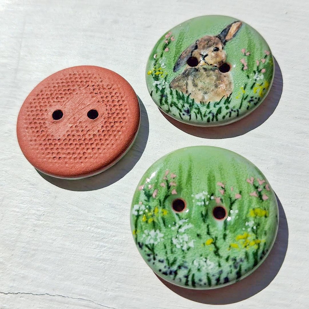 ‘April Meadow Bunny’ 1-1/16” one-of-a-kind 3-pack
