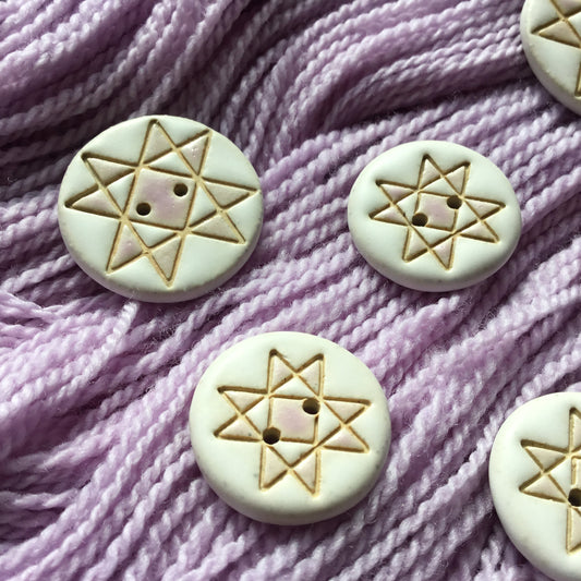 *Discontinued* Lilac Ohio Star Stoneware Button