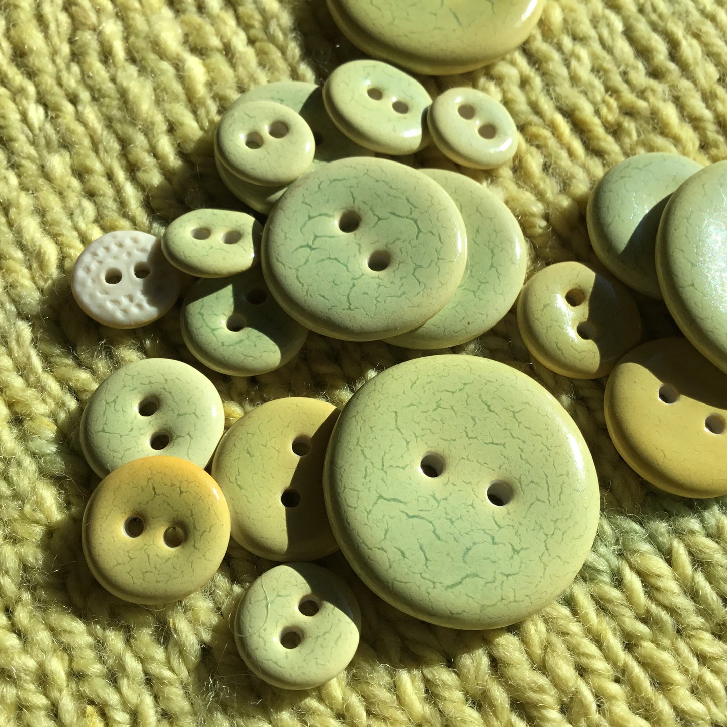 Frosted Melon Porcelain Buttons