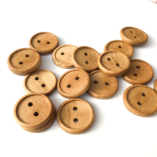 Discontinued - Bead Rim Sassafras Wood Buttons - 3/4”