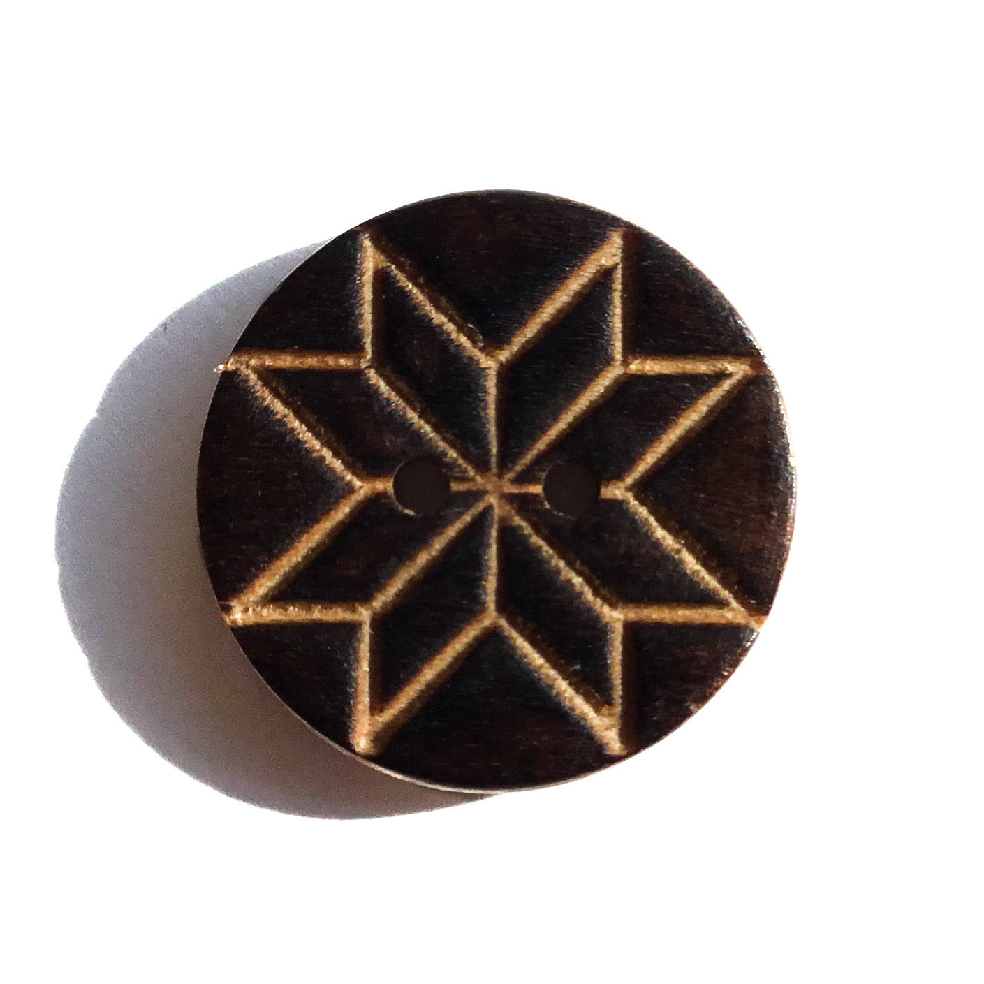 Wooden Quilt Block Button 1"