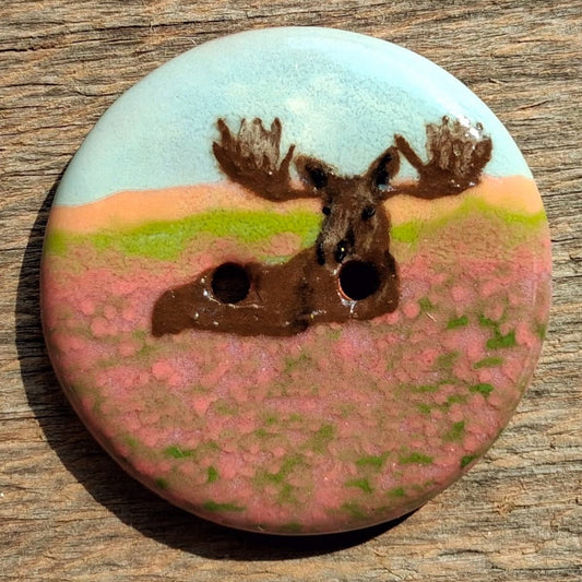‘Moose in the Fireweed’ 1-1/16” one-of-a-kind 4-pack