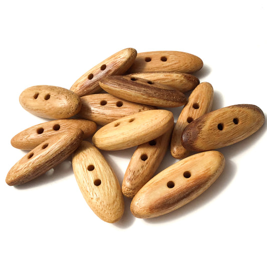 Polished Ash Wood Toggle Buttons - two sizes