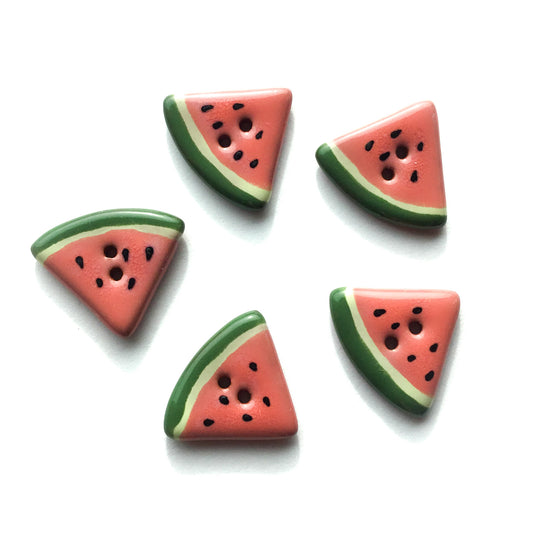 Watermelon Slice Triangular Button 3/4"