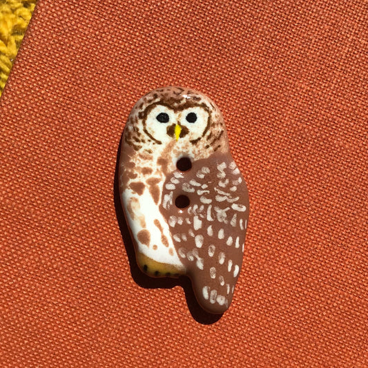 Ceramic Owl Buttons 11/16" x 1-1/4”