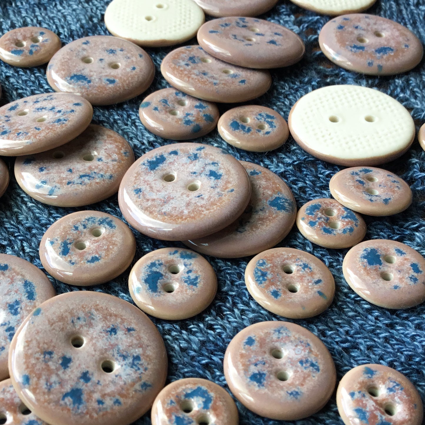 Purple Dusk & Denim Porcelain Buttons