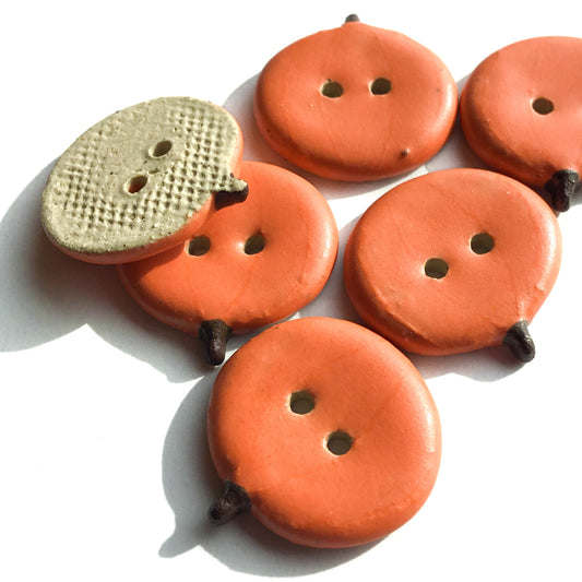 Stoneware Pumpkin Button 7/8"