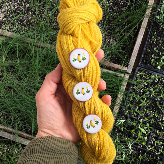 Yellow Sprig Ceramic Buttons 1-1/16”