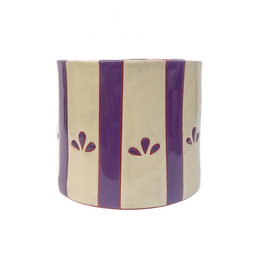 Purple Leaflet Yarn Bowl - Ceramic Yarn Bowl