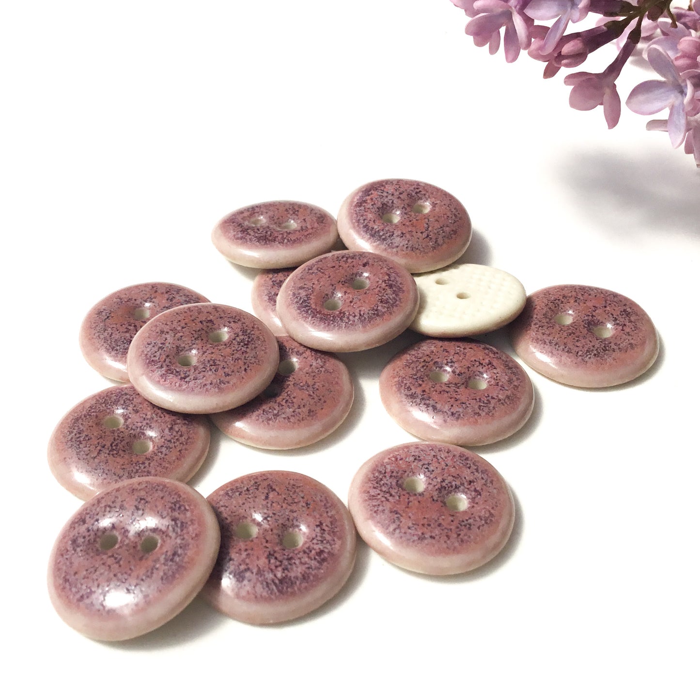 ‘Magenta Sky’ Porcelain Buttons 11/16”