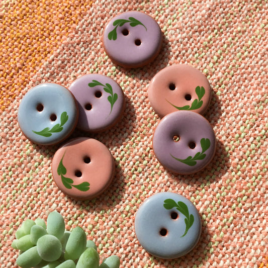 'Leaflet' Ceramic Button 3/4"