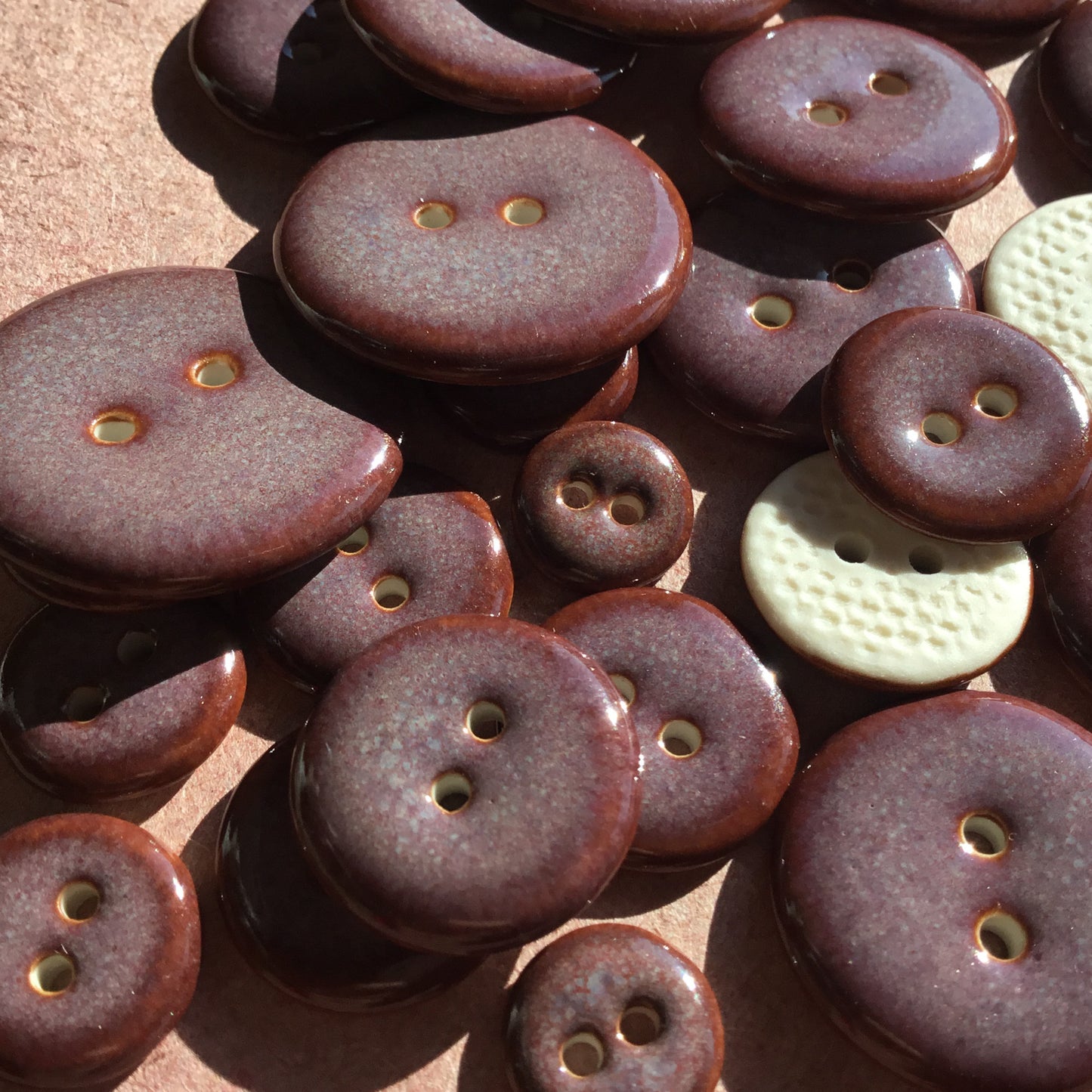 Iridescent Plum Porcelain Buttons
