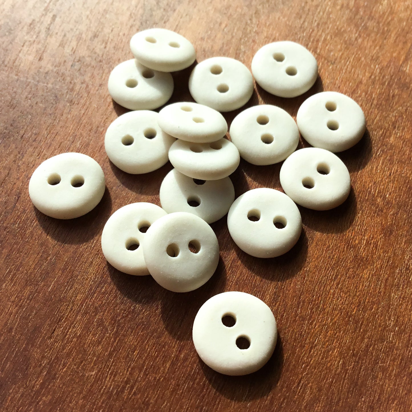 Raw White Porcelain Button 7/16"