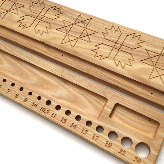 The Original Knitter’s Shelf - Ash with Ohio Star & Bear Paw