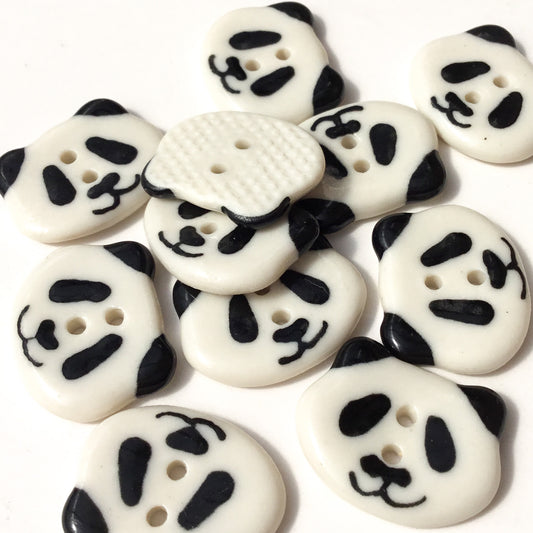 ‘Happy Panda’ Porcelain Button 3/4”