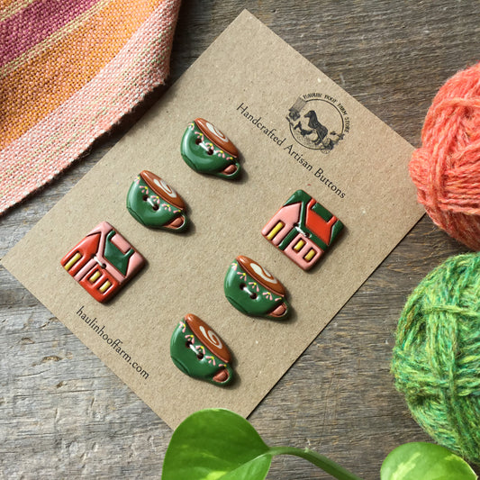 Crafting Comfort - OOAK Cozy Buttons 6-Pack