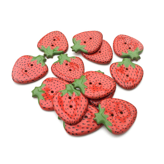 Strawberry Button - 1-1/8" x 1-3/8"