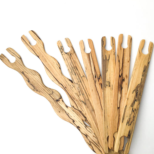 Spalted & Highly Characterd Hardwood Weaving Tools
