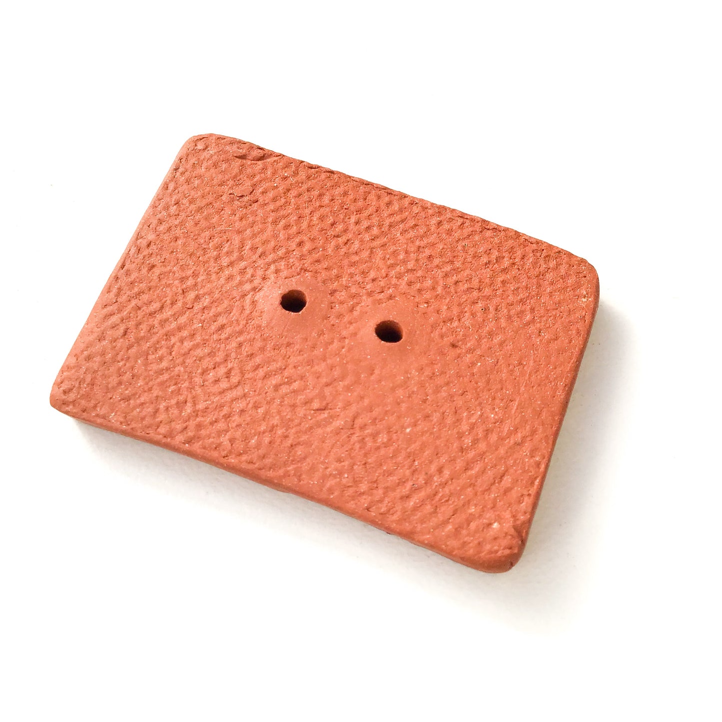 Light Blue Ceramic Button with Blue Detail - Decorative Ceramic Button - 1" x 1 1/2"