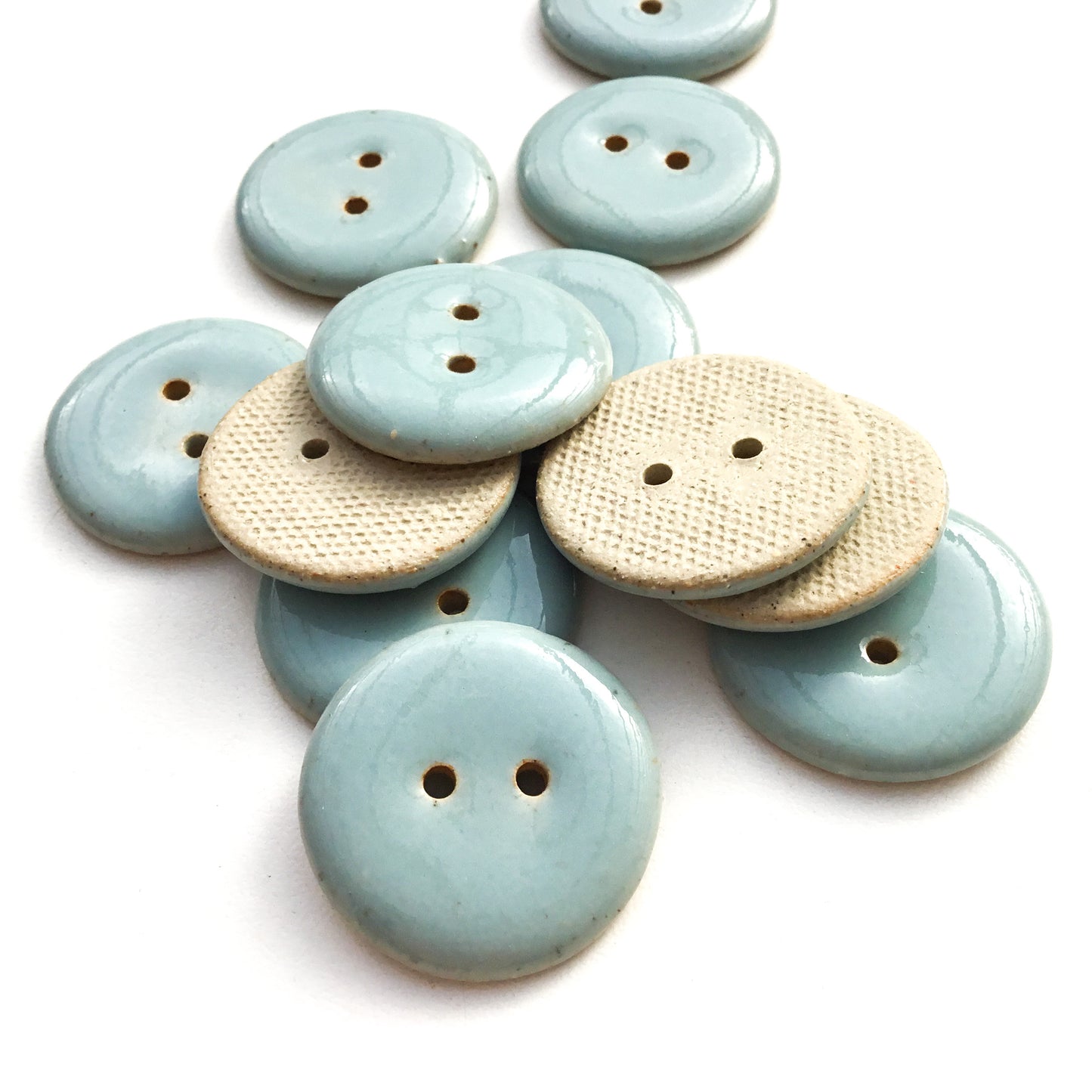 Blue-Gray Stoneware Buttons 1-1/16"