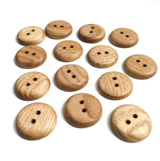 Polished Sassafras Wood Buttons - 1"