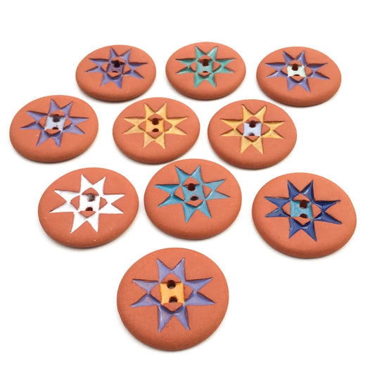 Ohio Star Quilt Block Button - 1-1/16"