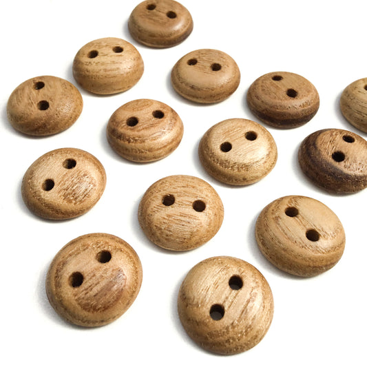Polished Sassafras Wood Buttons - 3/4”