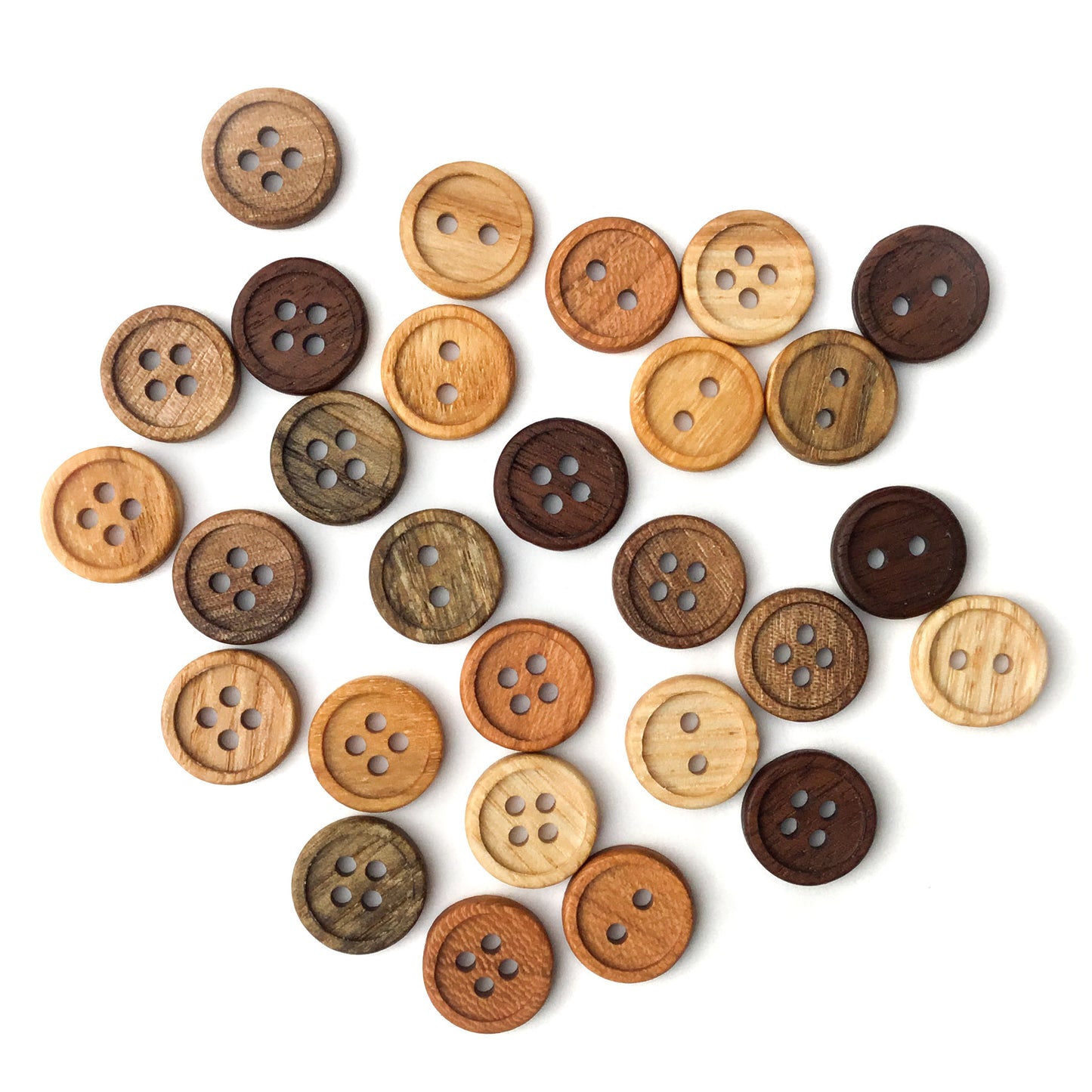 Discontinued - Bead Rim Wood Buttons - 5/8”