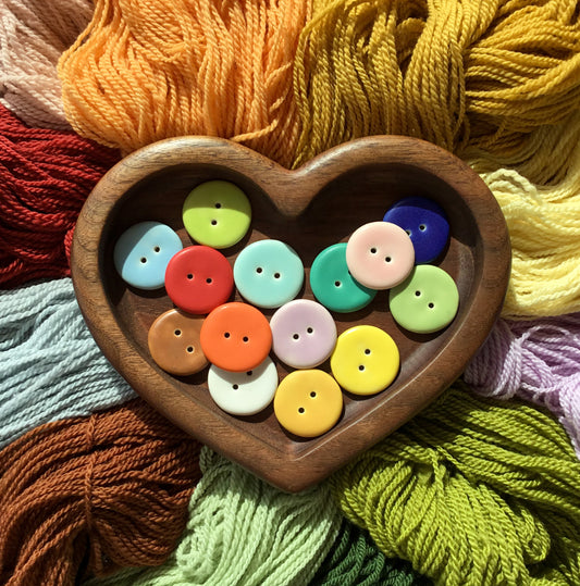 Assorted Colors MATTE Porcelain Buttons  1"