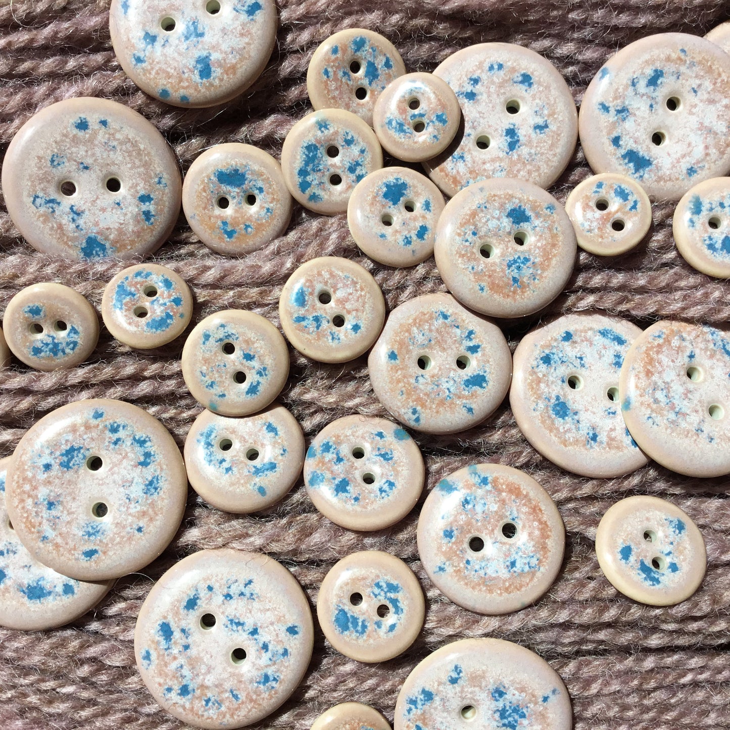 Purple Dusk & Denim Porcelain Buttons