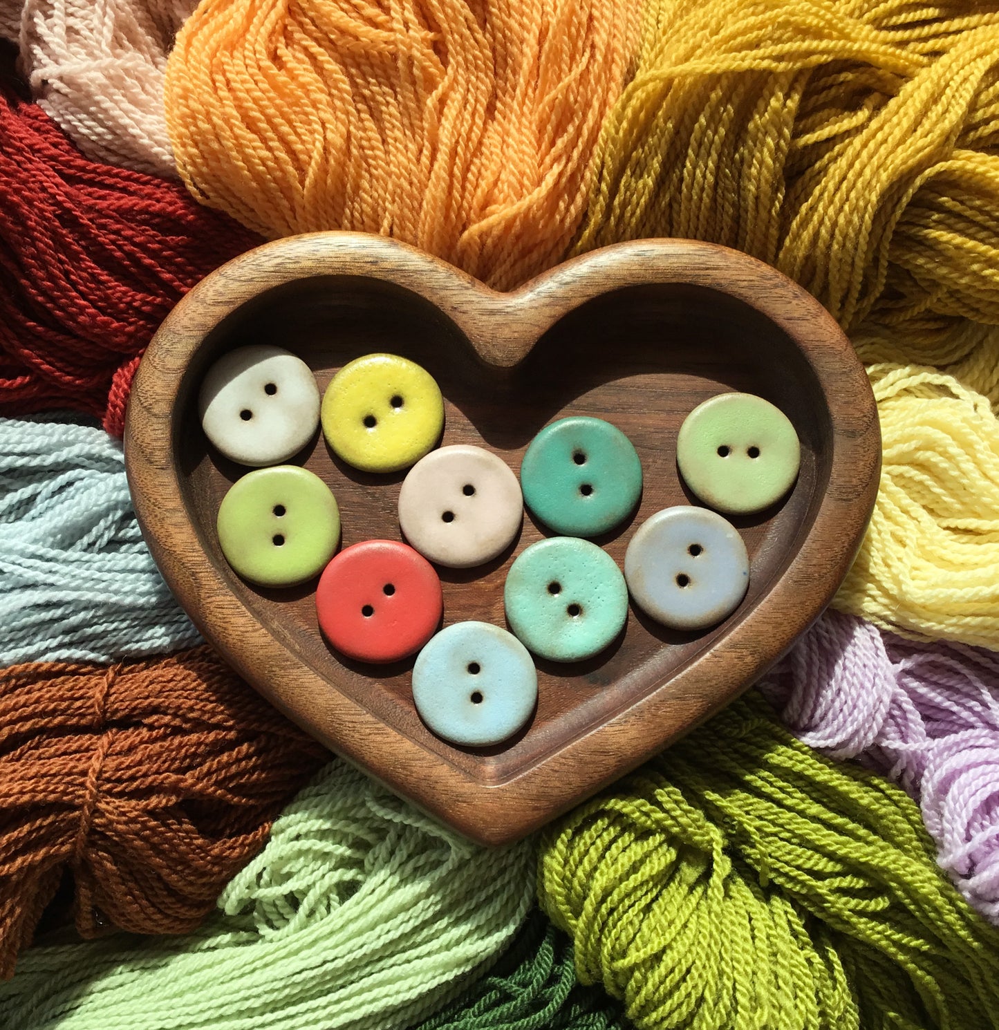 Assorted Colors MATTE Black Clay Buttons  1"