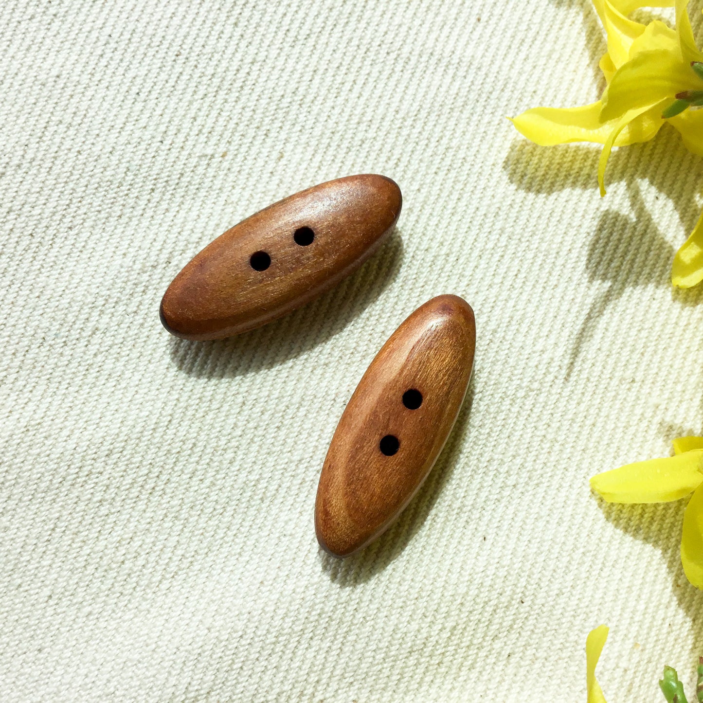 Polished Cherry Wood Toggle Buttons