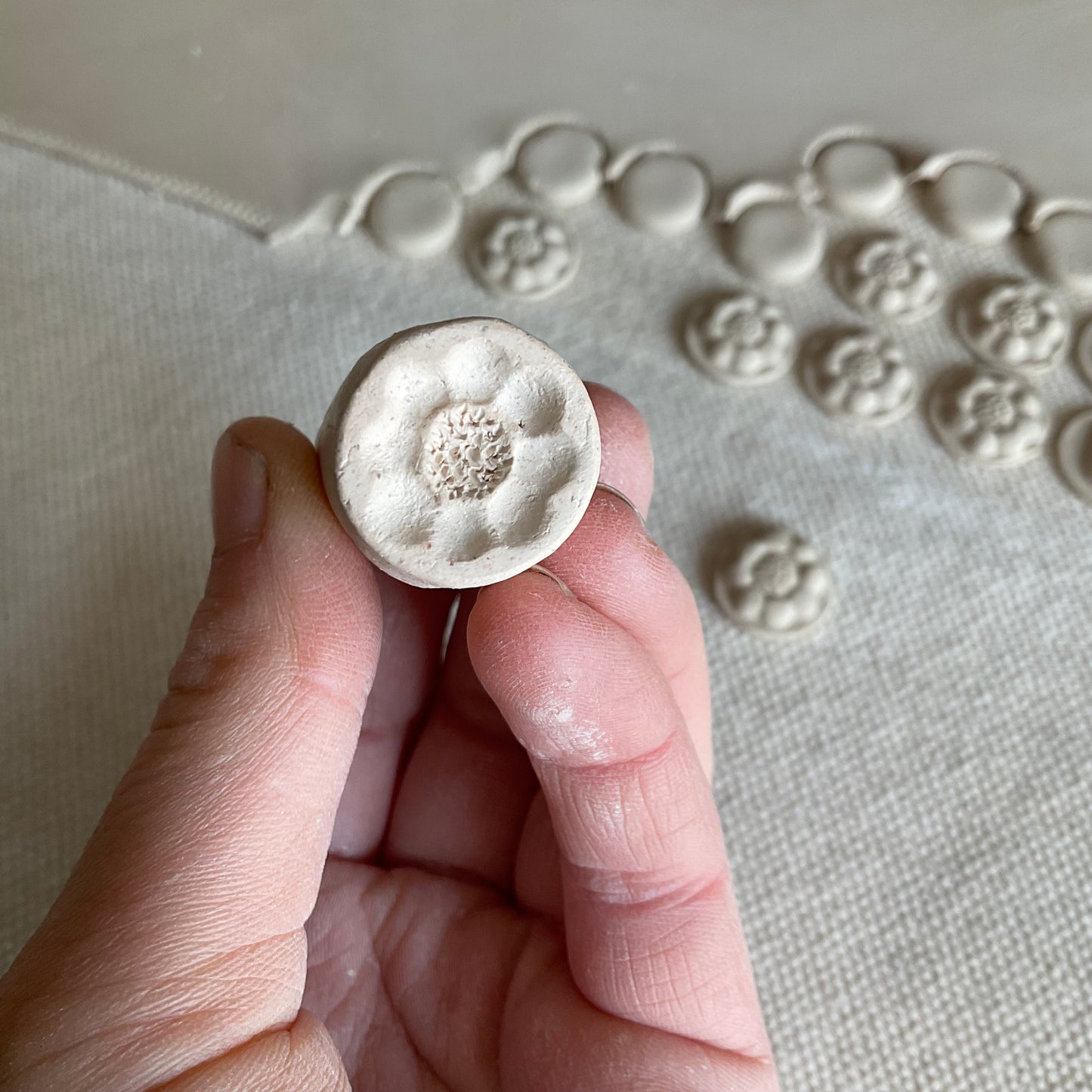 Chamomile Flower Porcelain Button  5/8"