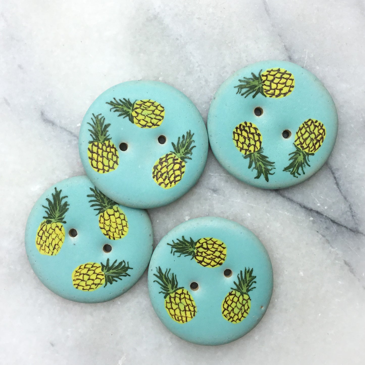 ‘Fruit Salad’ Stoneware Fruit Buttons  1-3/8”