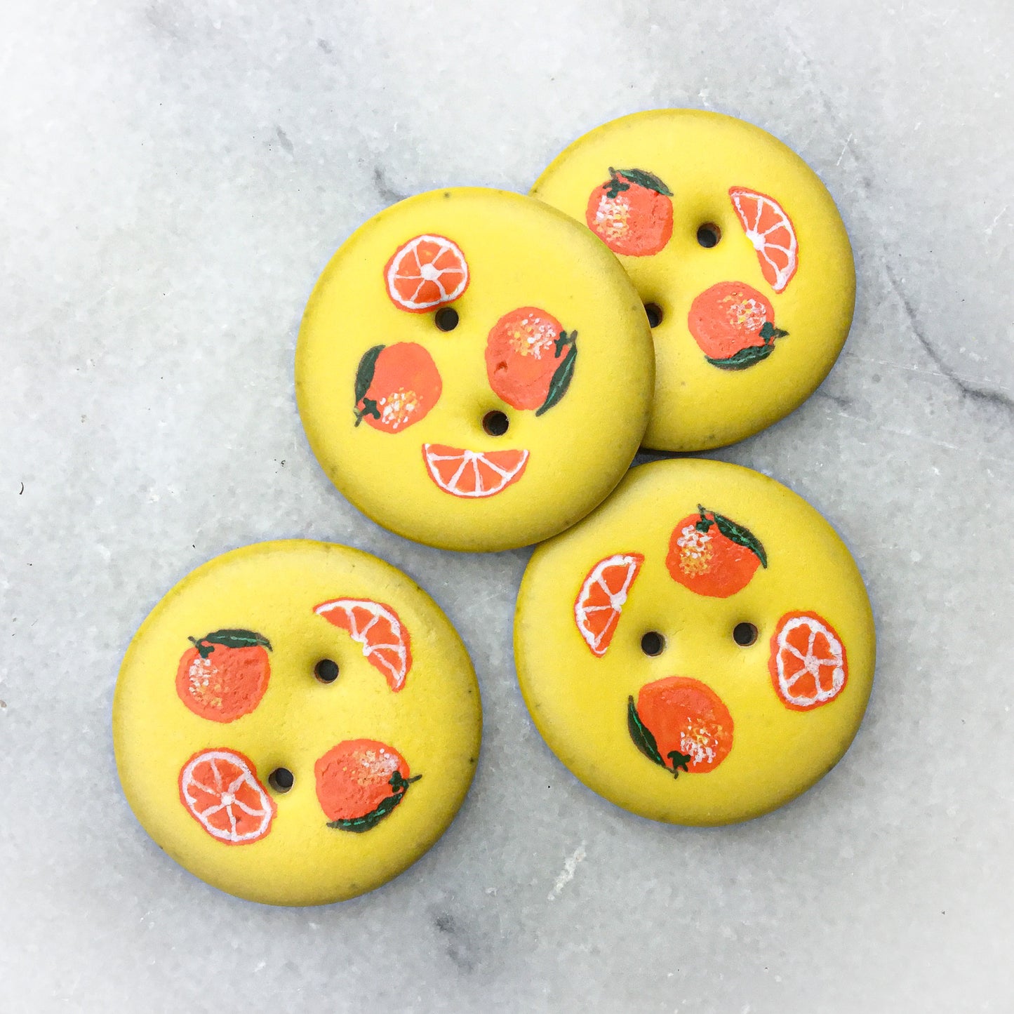 ‘Fruit Salad’ Stoneware Fruit Buttons  1-3/8”
