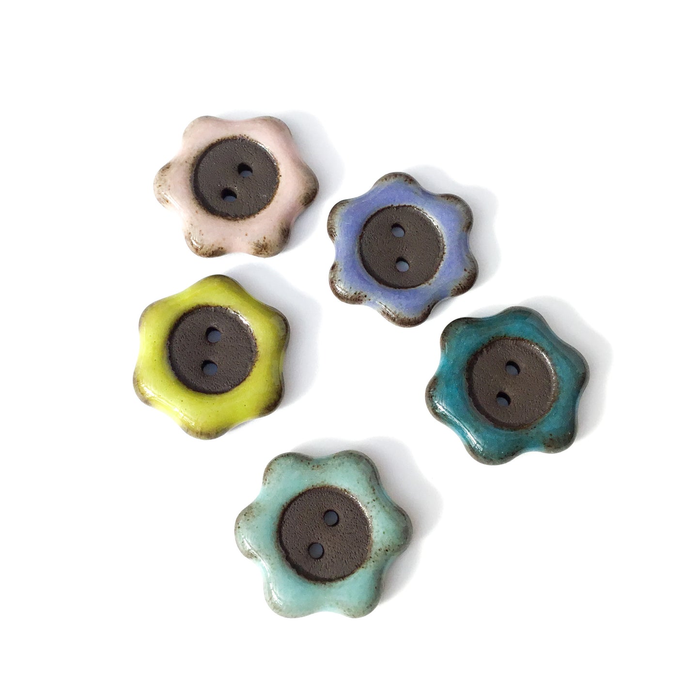 LOOPSIE DAISY Black Clay Button - Sets of 5 -  7/8”