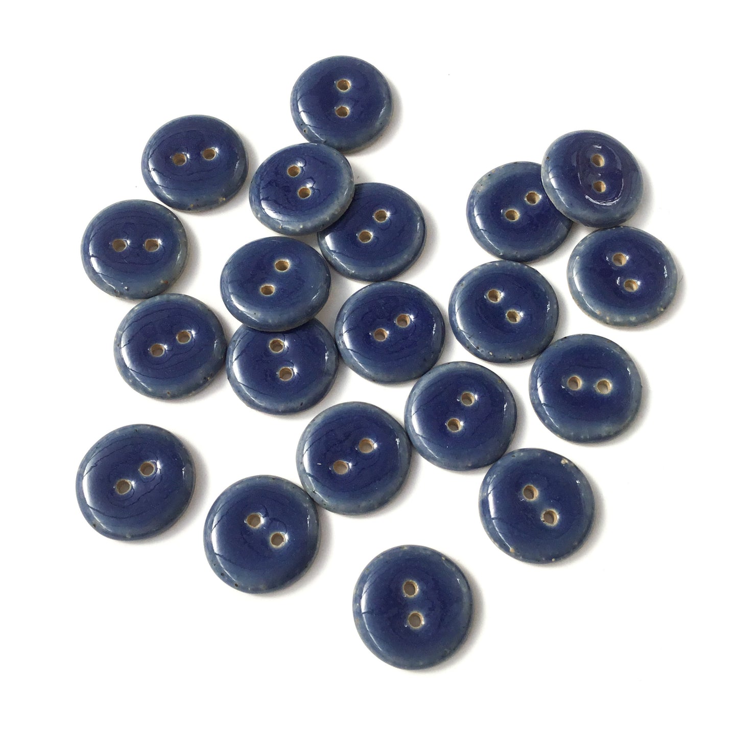 Navy Blue Stoneware Button  3/4"