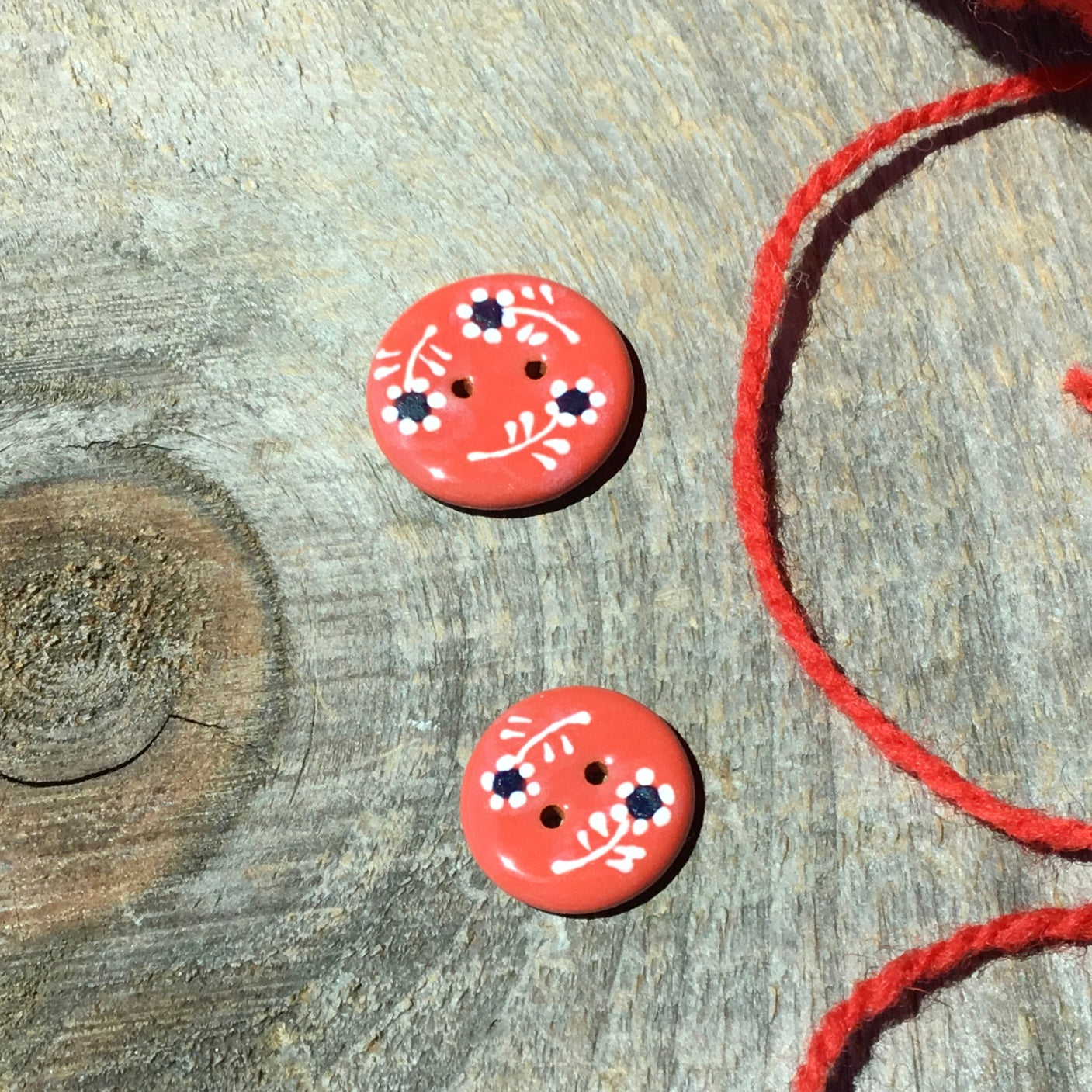 Dancing Flowers Ceramic Button