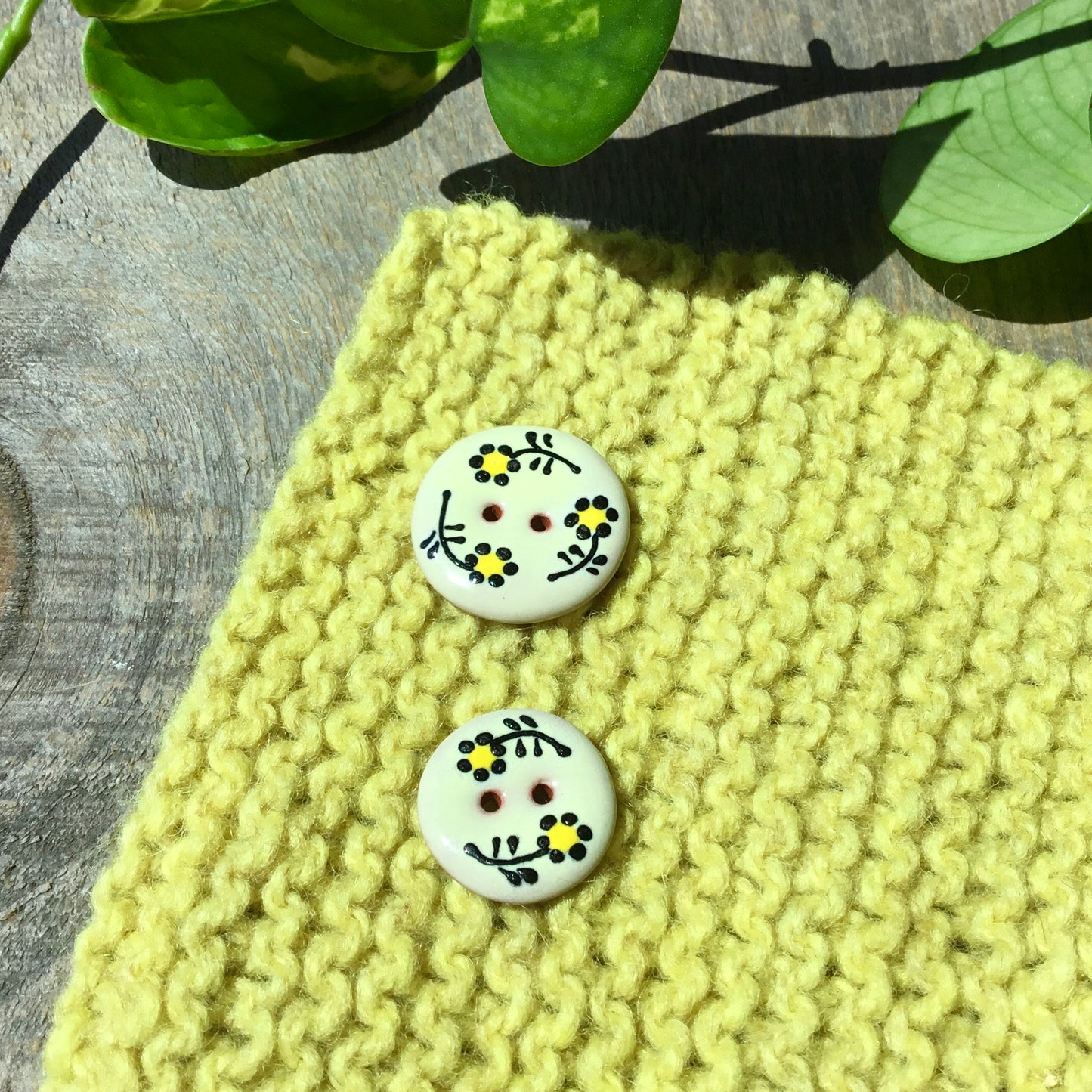 Dancing Flowers Ceramic Button