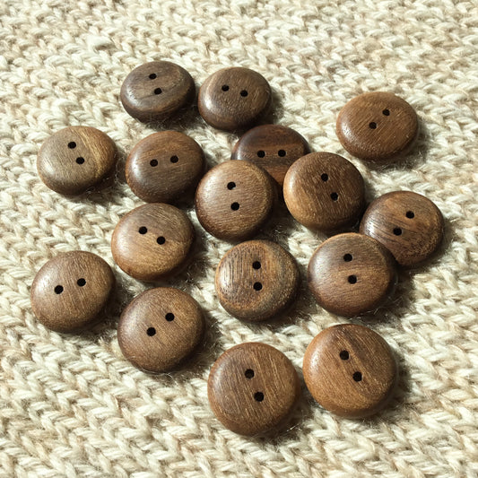 Polished ‘Grayed’ Black Walnut Buttons 1"