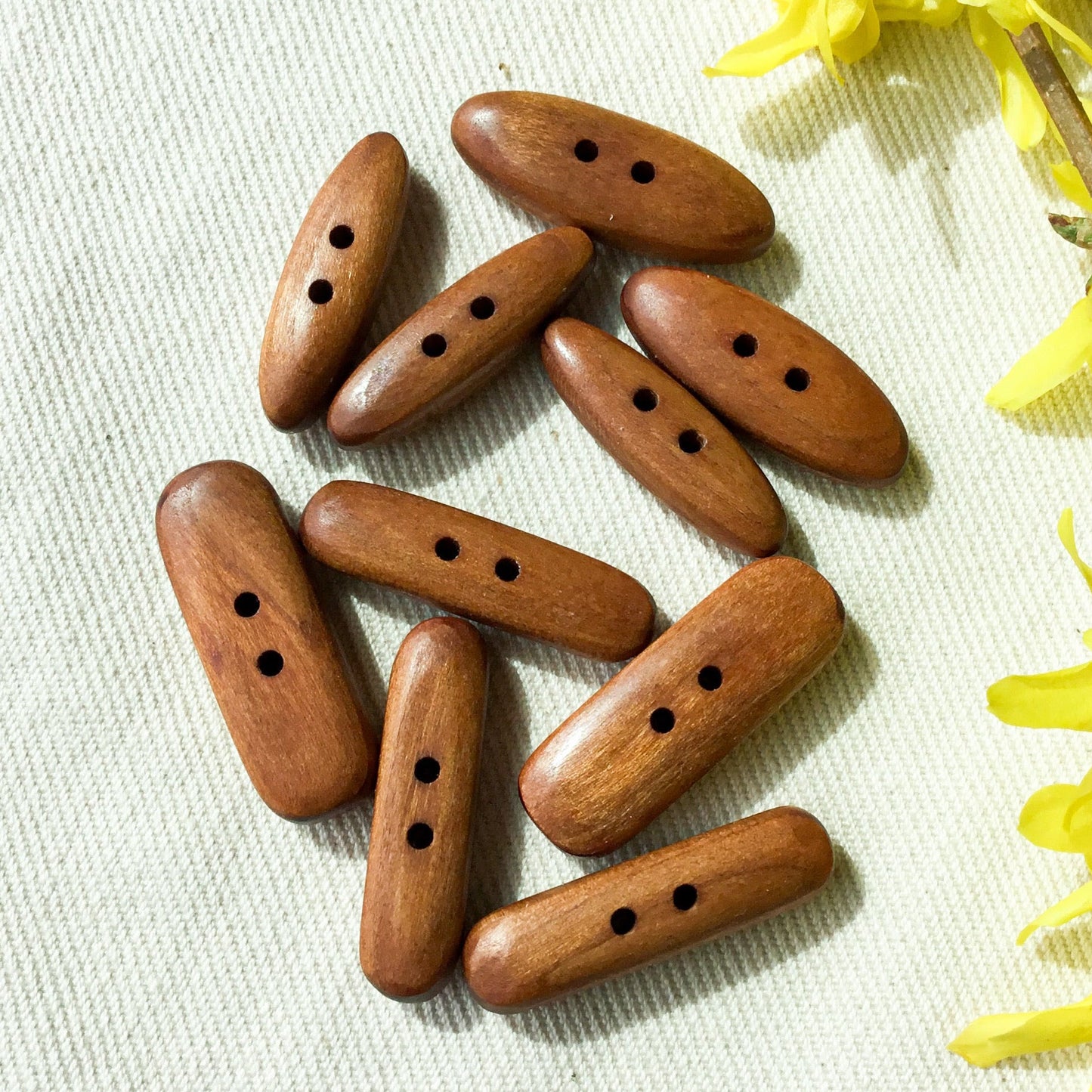 Polished Cherry Wood Toggle Buttons
