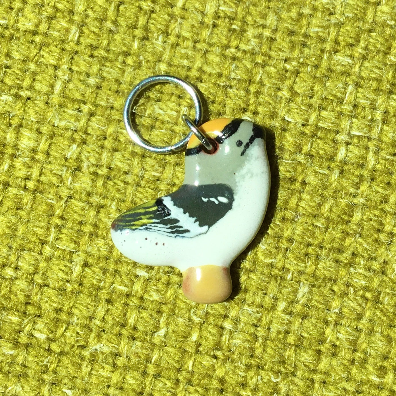 Ceramic Bird Stitch Marker  3/4" x 7/8"