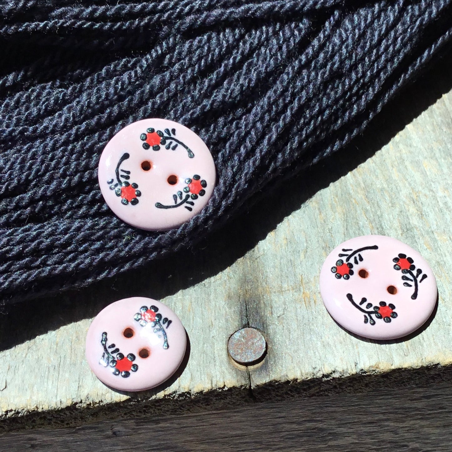 Dancing Flowers Ceramic Button