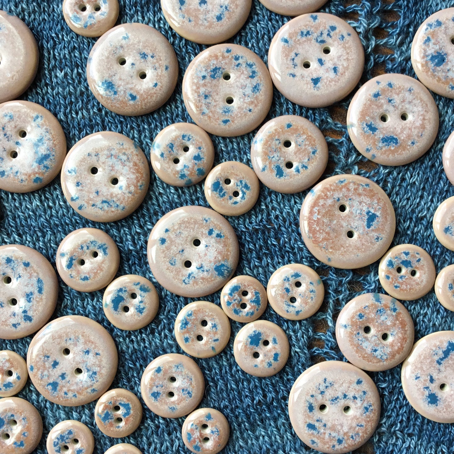 Purple Dusk & Denim Porcelain Buttons