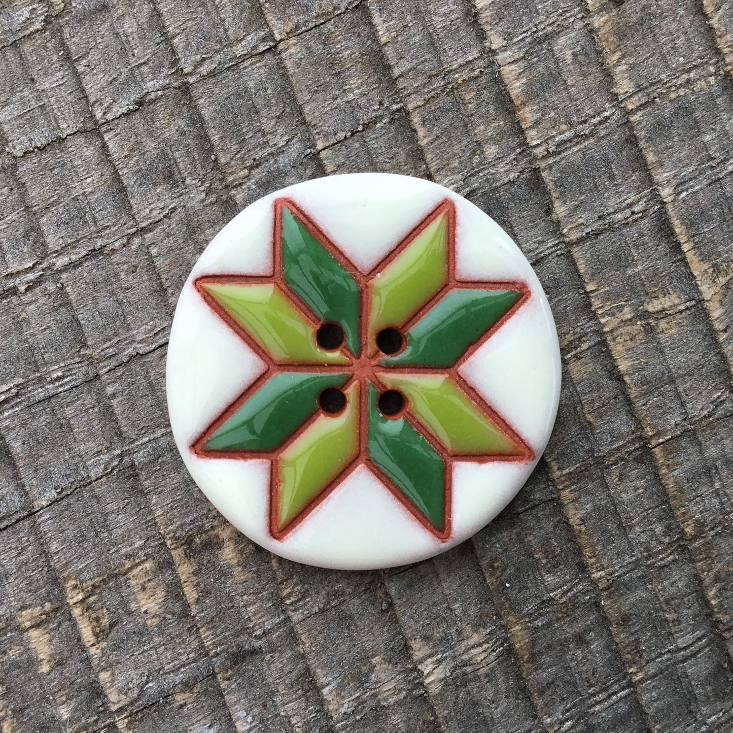 Eight Point Star Quilt Block Button 1-1/16"