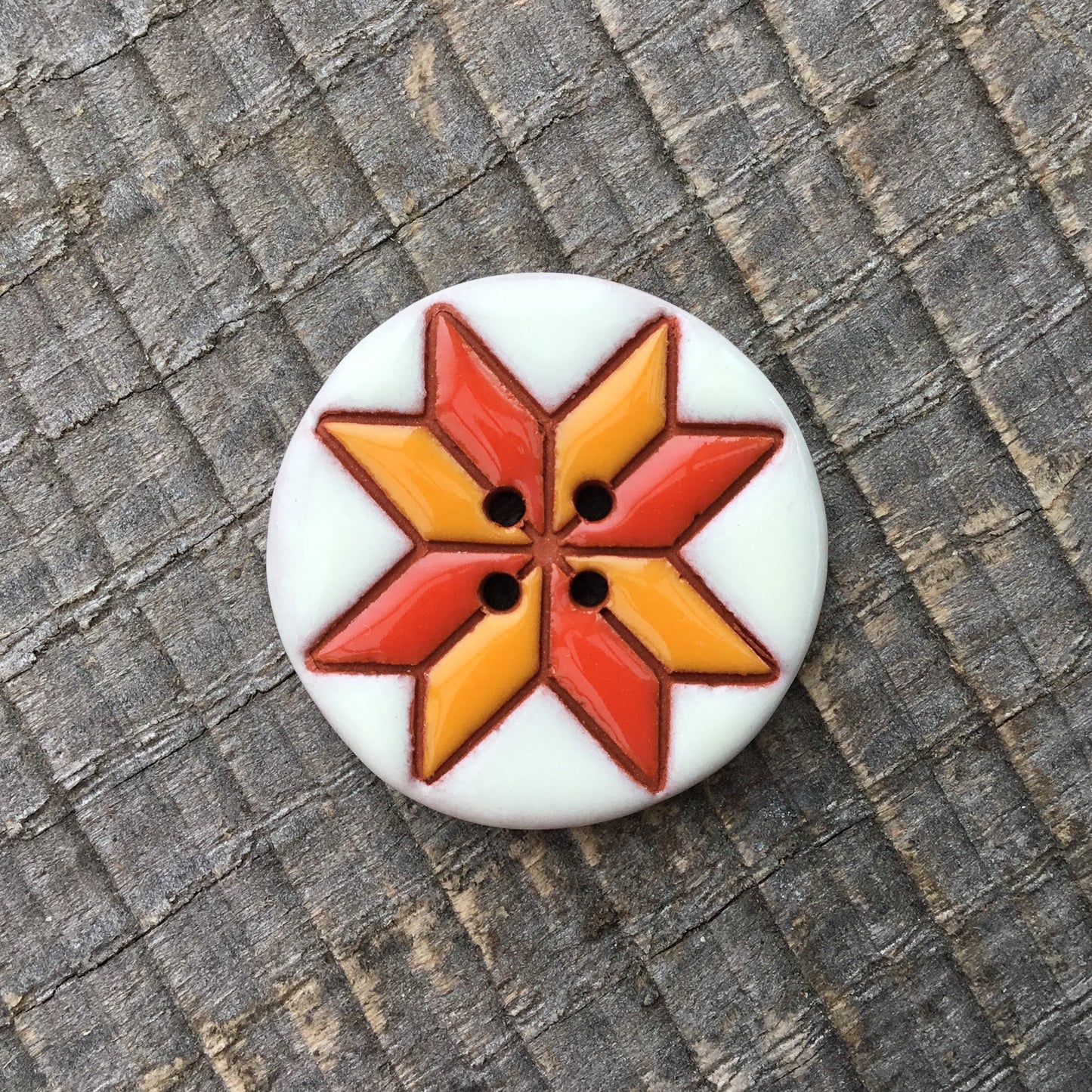 Eight Point Star Quilt Block Button 1-1/16"