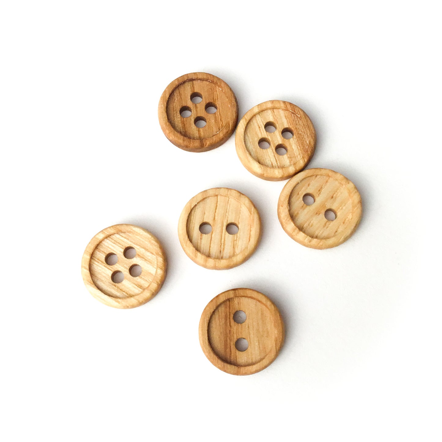 Discontinued - Bead Rim Wood Buttons - 5/8”