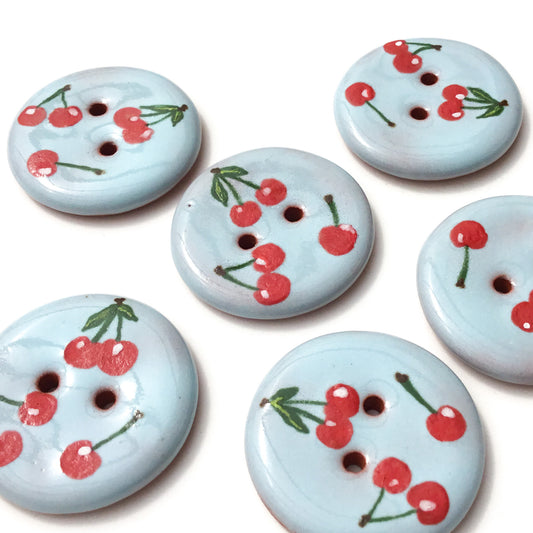 ‘Cherry Sky' Ceramic Button  1-1/16"